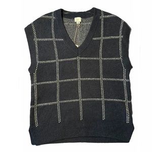 Oversized Navy Blue Sweater Vest